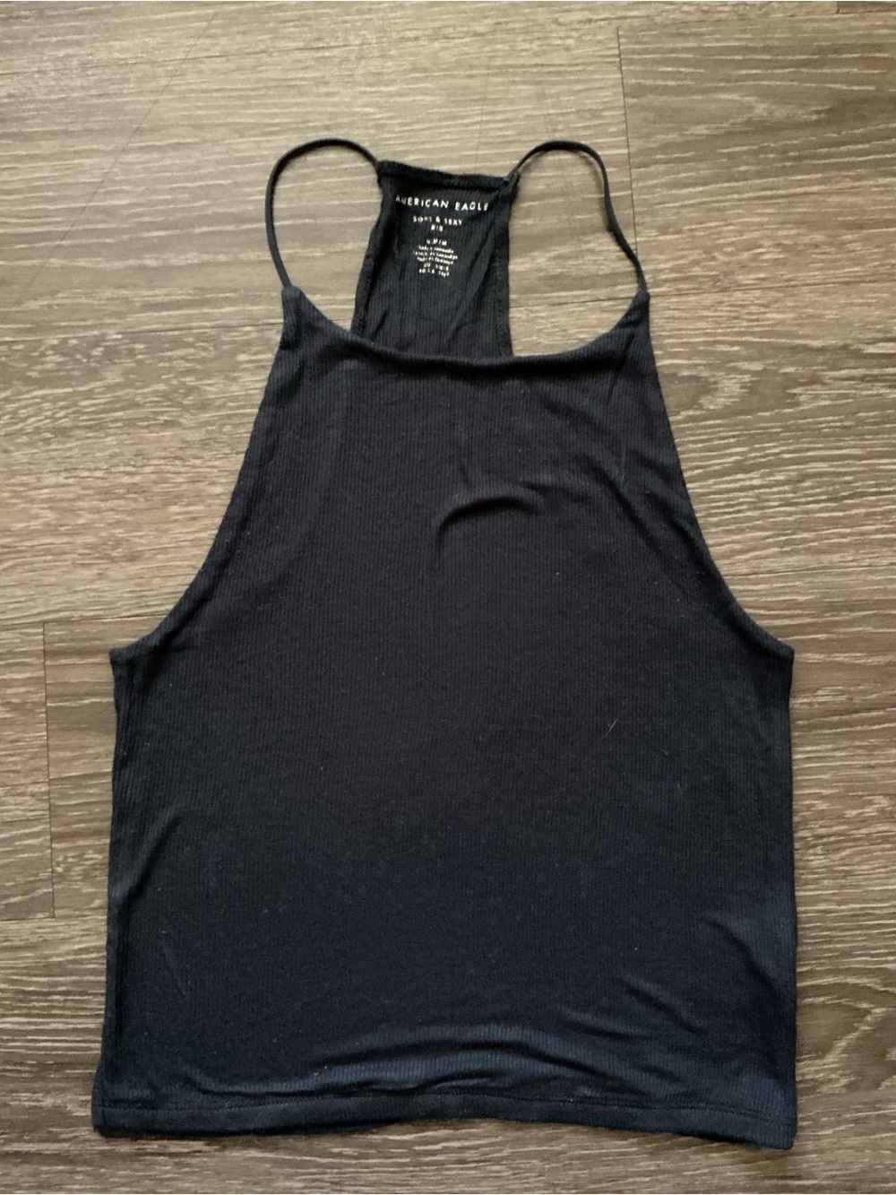 Black Ribbed High-Neck Soft & Sexy tank